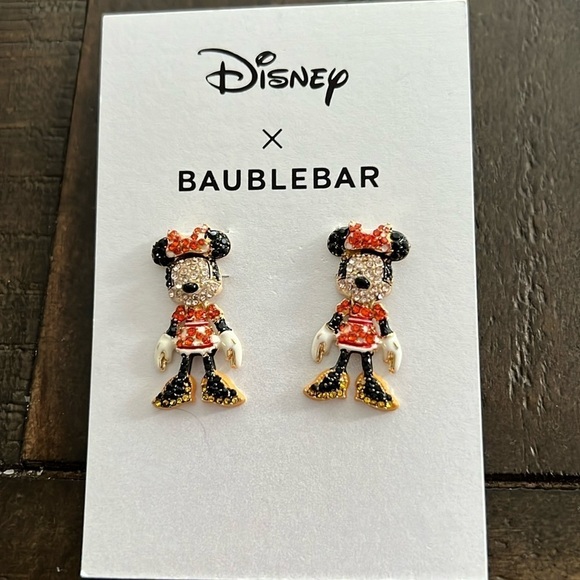 Disney x BAUBLEBAR Minnie Mouse Rhinestone Earrings New - Picture 1 of 5